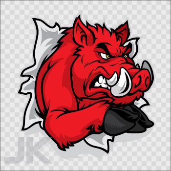 Decal stickers razorback pig razorbacks boar wild boars pigs red 0500 kaz7x