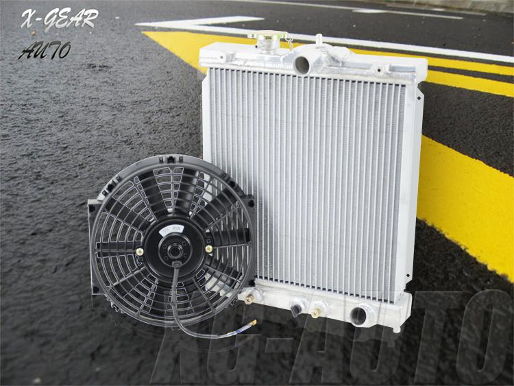 Dual core racing radiator+10’’ cooling fan for 88-00 honda civic mt manual