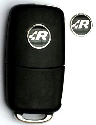 Vw golf rabbit mk4 4 mk5 5 gti r32 r remote key fob badge emblem x 2