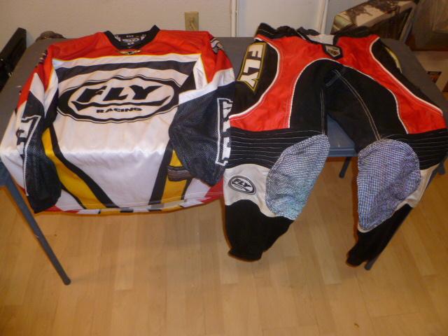 Fly motocross men's top size small & pants size 36 racewear flight gear