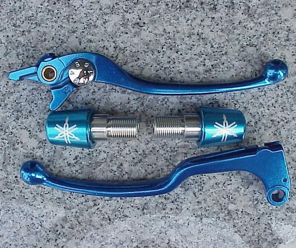 Yamaha yzf r6 r6s blue levers & bar ends