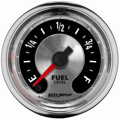 Autometer american muscle electrical fuel level gauge 2 1/16" dia silver face