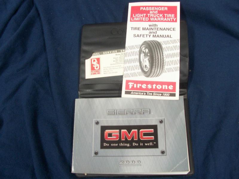 2000 gmc sierra pickup truck owner's manual with firestone tire manual