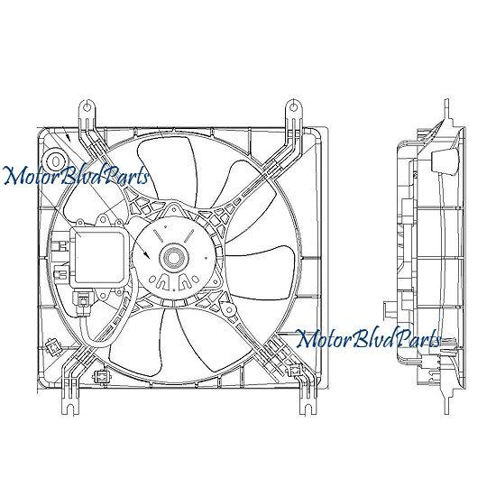 01-05 chrysler dodge mitsubishi tyc replacement radiator cooling fan assy 601180