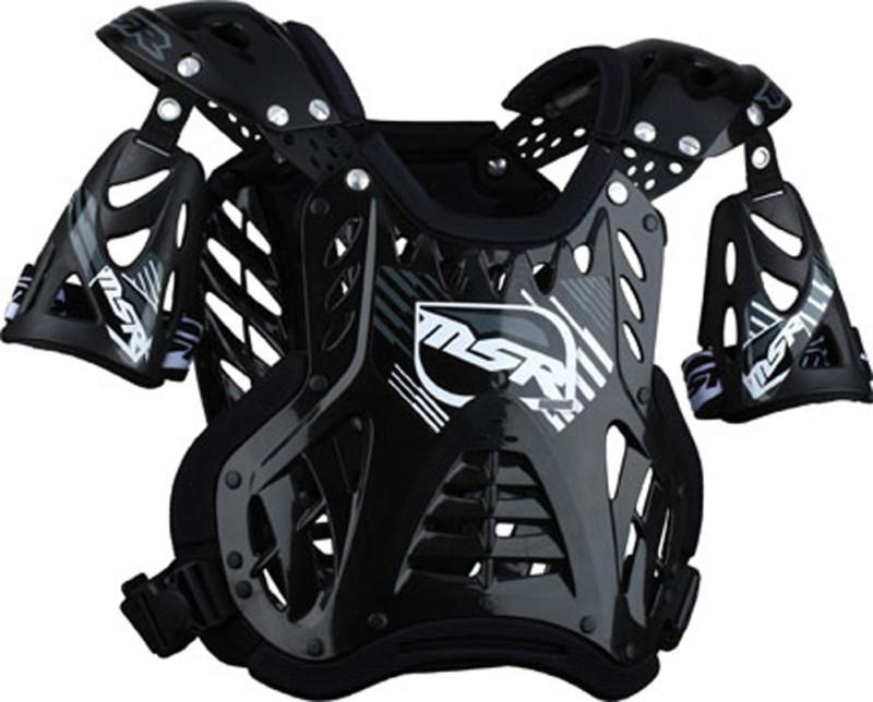 New msr impact adult motocross chest deflector, black, large/lg