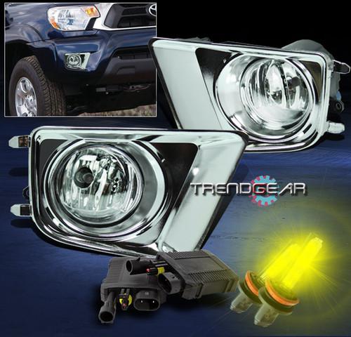 12-13 toyota tacoma truck bumper driving fog light+3000k hid+chrome cover+switch