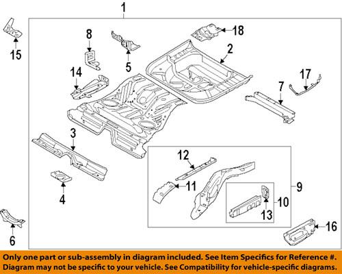 Ford oem 5g1z17a750aa rear floor & rails-mount bracket