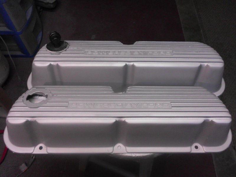 Ford 289 302 351w 5.0 powered by ford aluminum valve covers mustang torino xr-7