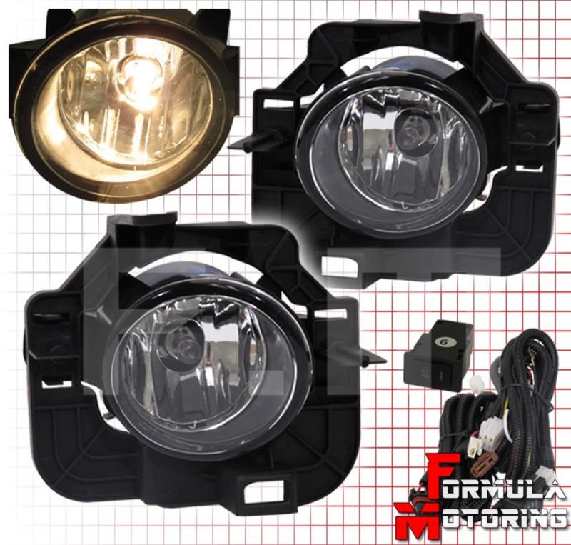 Nissan altima 07-09 d32 oem clear lens front bumper fog lights +wring kit+switch