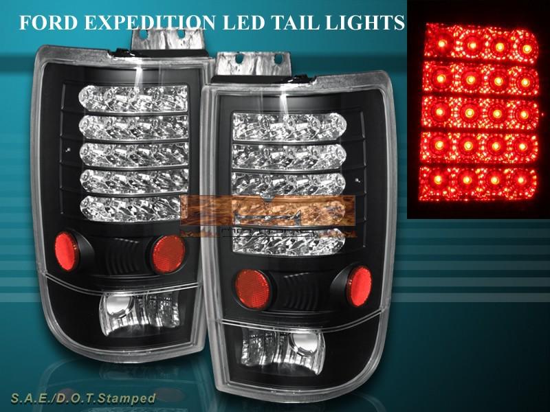 1997-2002 ford expedition led l.e.d. tint tail lights brake lamp black 