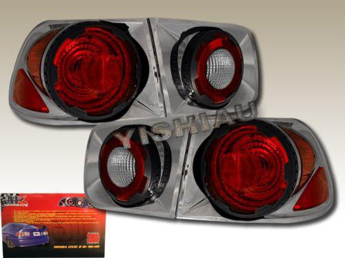 4pc 96-00 civic 2dr/2d coupe chrome altezza tail lights