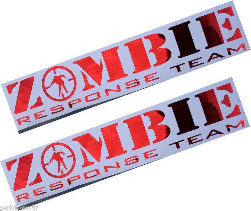 Two zombie response team decals 18" wide - apocalypse hunter vehicle stickers s1