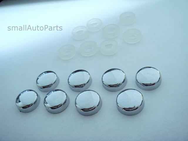 (8) chrome license plate frame screw bolt caps covers car truck bike motorcycle