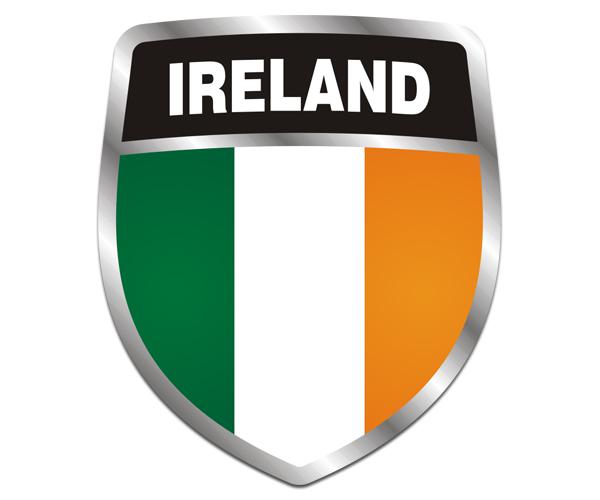 Ireland flag shield decal 5"x4.3" irish celtic vinyl car sticker zu1