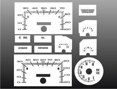 1970-1976 dart demon duster instrument cluster white face gauges 70-76