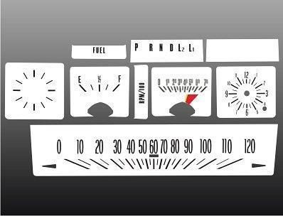 1968-1974 chevrolet nova instrument cluster white face gauges 68-74