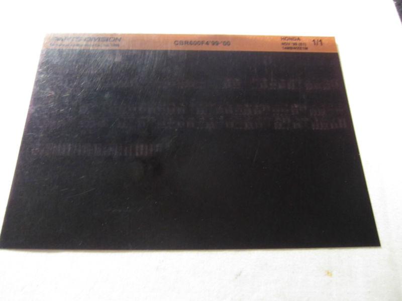 1999-2000 honda motorcycle cbr600f4 microfiche parts catalog cbr 600 f4