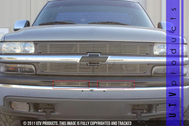 1999 2000 2001 2002 chevy silverado 1500 2pc chrome bumper billet grille kit 99