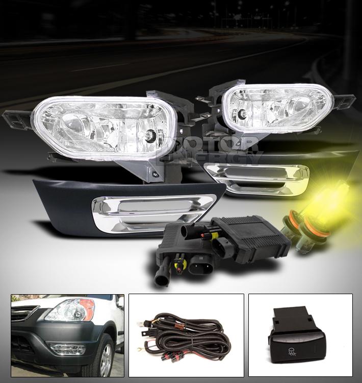 2002 2003 2004 honda cr-v jdm bumper fog lights lamp+3000k hid kit+cover+harness