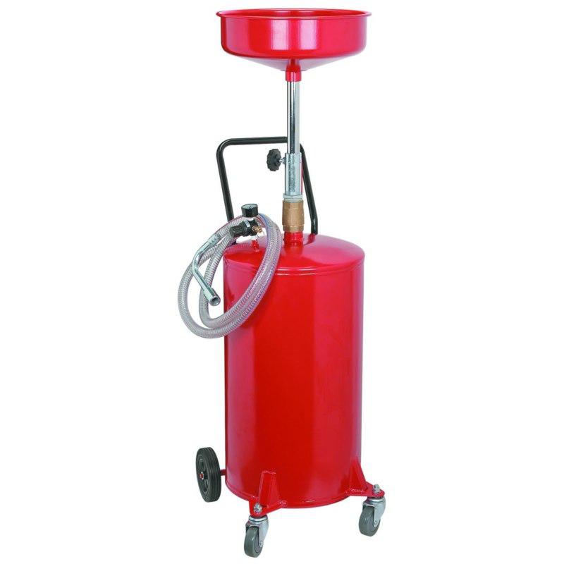 Portable waste oil drain 20 gallon capacity tank air operated w/ wheels hose new