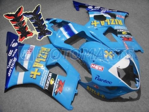 Free tank pad x2! aftermarket fairing kit for suzuki gsx r 1000 k3 2003 2004 ac