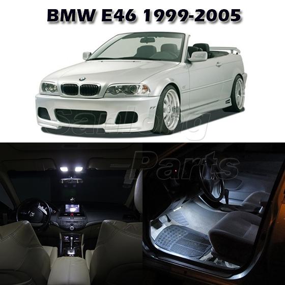 7 white map dome footwell courtesy interior light package for bmw e46 1999-2005