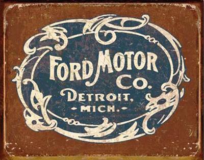 Ghh vintage sign ford motor co. detroit mich. rectangular 16" w 12.5" h each