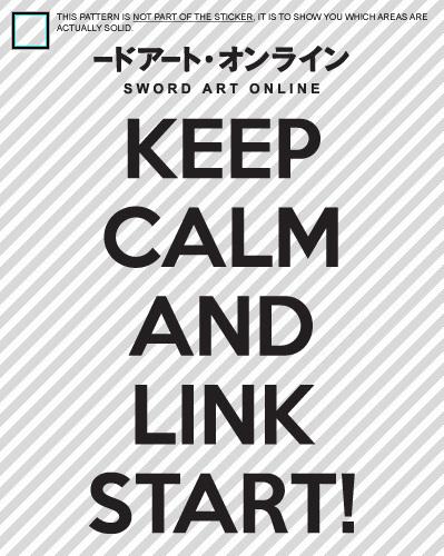 Keep calm and link start (custom) sticker decal 10" black (sao sword art online)