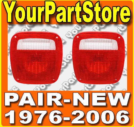 76-06 jeep wrangler 99 00 01 02 03 04 05 cj5 cj7 cj8 tail light lens lenses set