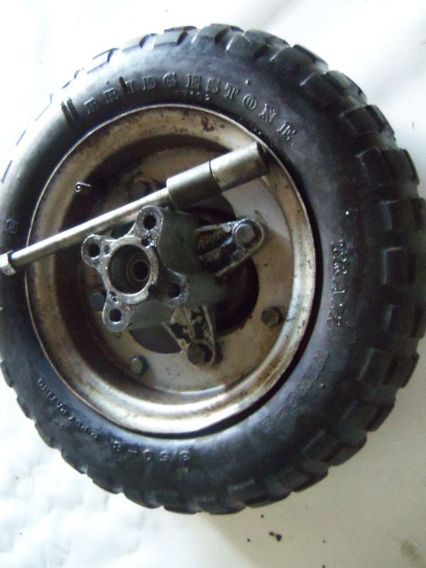 Kawasaki kv 75 / mt 1 - rear wheel, tire, hub, axle - good condition