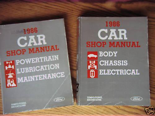 1986 ford car shop manuals - tempo/topaz & escort/lynx