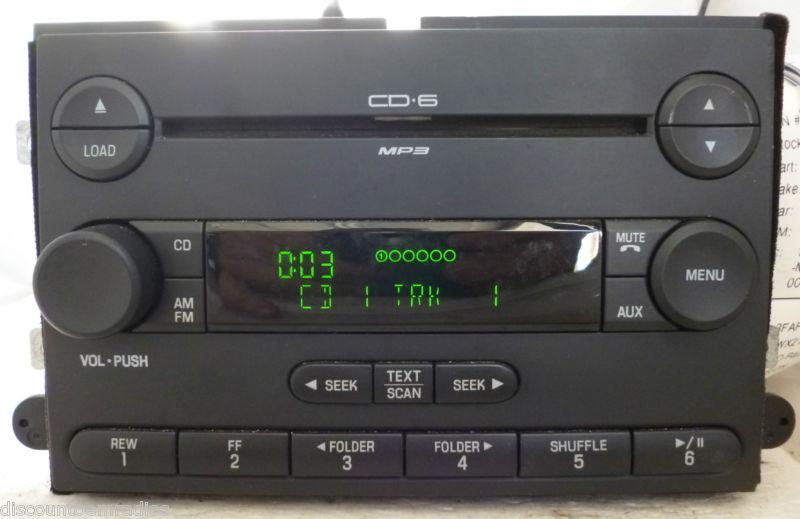 06-09 ford fusion mercury milan radio 6 disc cd mp3 player 6e5t-18c815-ch *