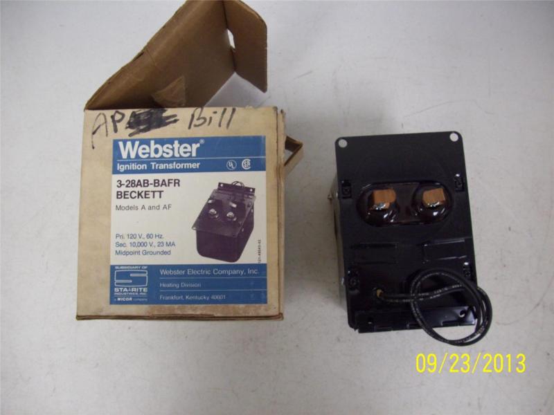 Webster 3-28ab-bafr  fuel ignition transformer beckett 328abbafr