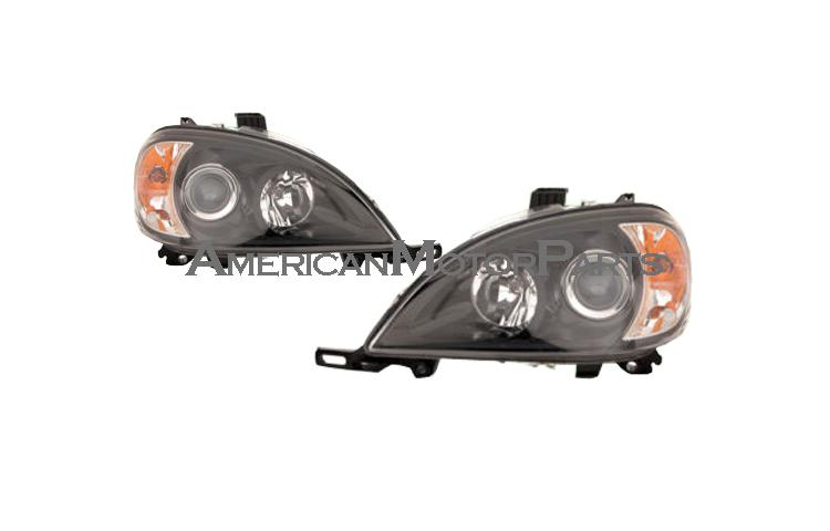 Depo pair euro style black projector headlights 02-05 mercedes benz w163 m-class