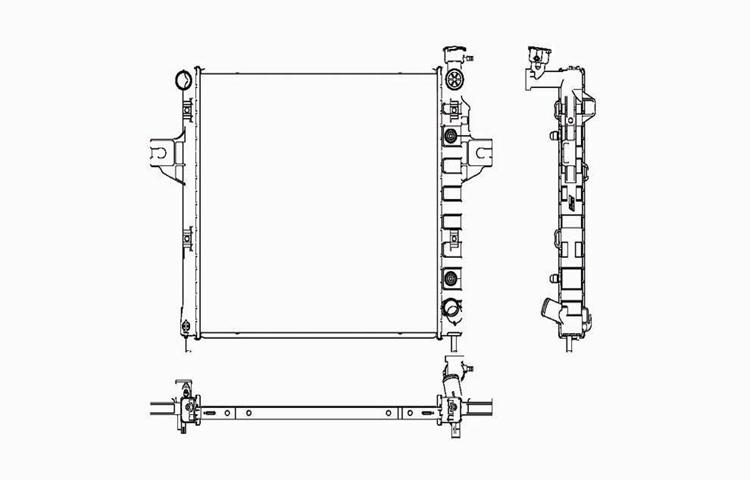 Replacement radiator 99-00 jeep grand cherokee automatic trans 4.7 v8 52079425ad