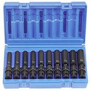 Grey pneumatic 10pc 3/8" metric deep univer. socket set