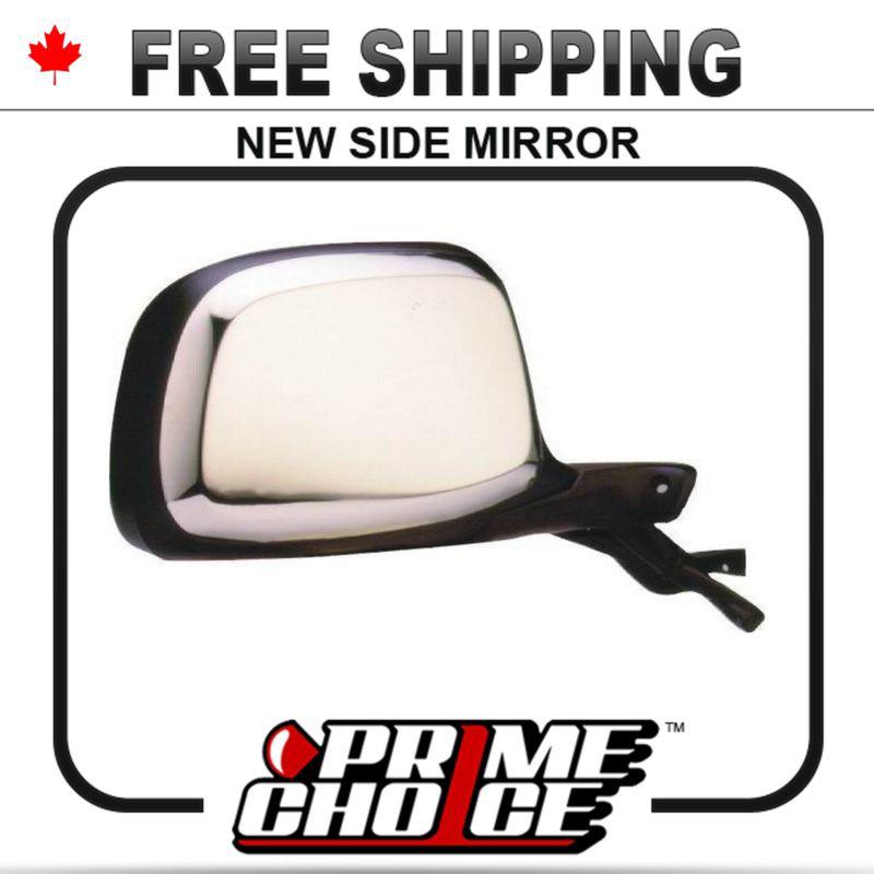 New manual chrome black passenger side view mirror right door exterior rh