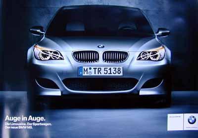 Original bmw m5 auge/5er/5 series car poster/race lap