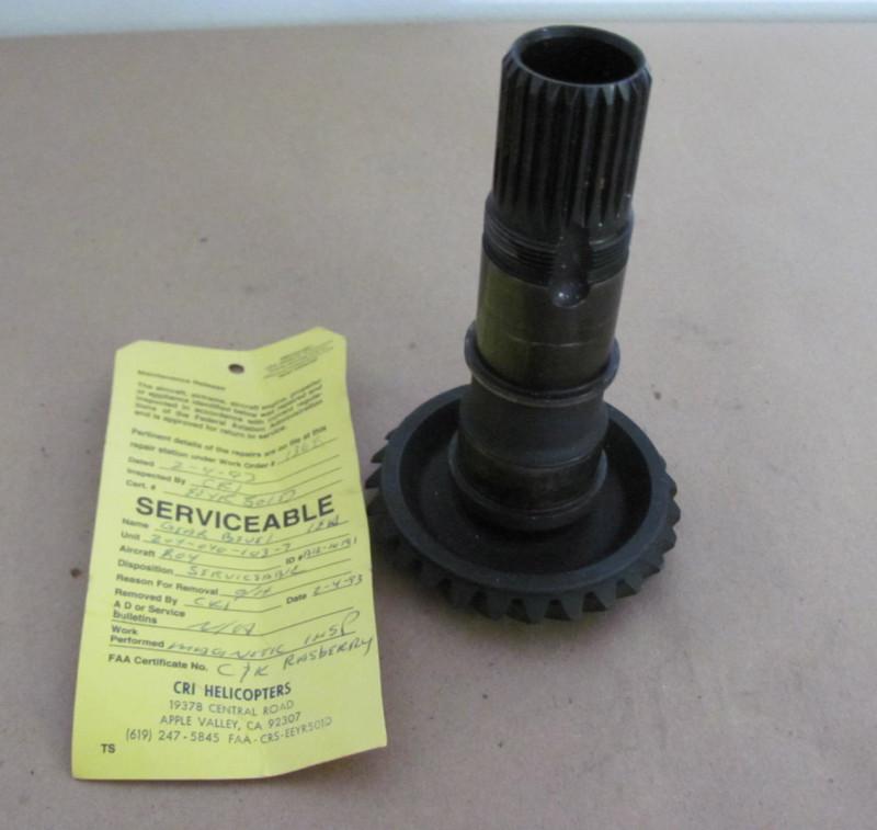 Bell 204/205 helicopter bevel gear -w/ svc tag