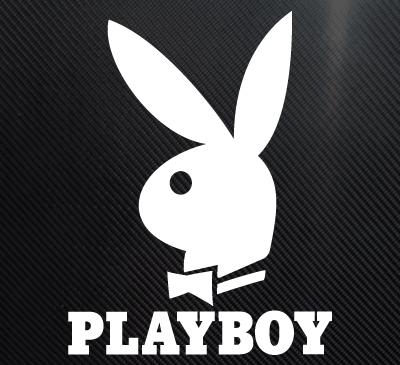 Playboy bunny  decal sticker   3.5x4.5 white available in more colors