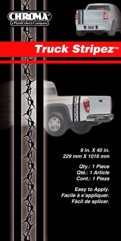 Barbwire black vinyl truck bed graphics / stickers / decals - fits all trucks