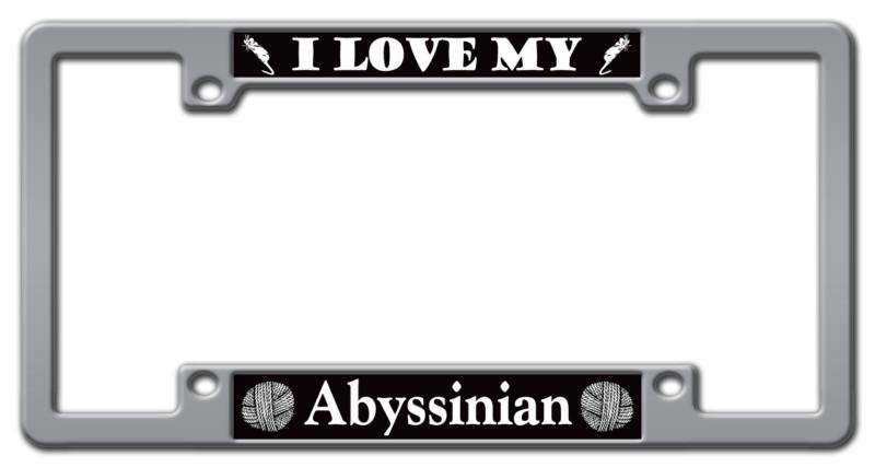 Abyssisian cat custom preferred license plate frame