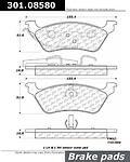 Centric parts 301.08580 rear premium ceramic pads