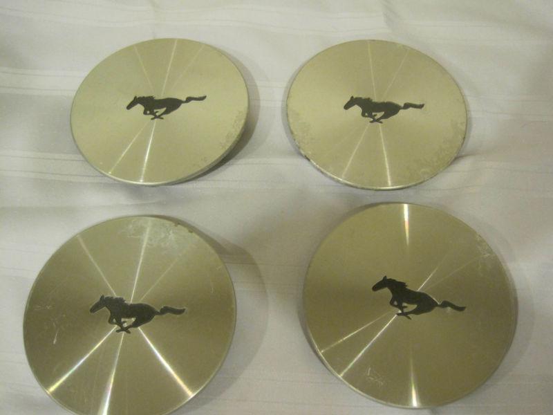 Set of 4 f7zc-1a096-aa 1994-1998 ford mustang center chrome hubcap hub cap e-113