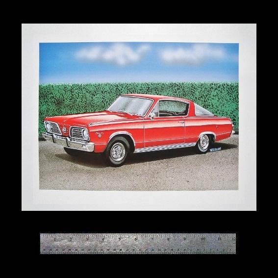 Plymouth barracuda formula s cuda 1964 1965 1966 273 old dealer art print poster