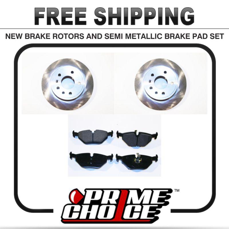 Premium rear metallic brake pads and disc rotors complete kit left & right pair