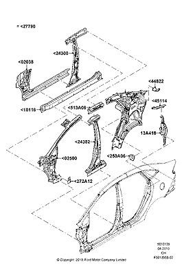 Ae8z5402038a ford reinforcement - "a" pillar