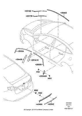 Be8z5820554a ford moulding - door outside