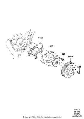 2w9z8501bb ford pump assy - water