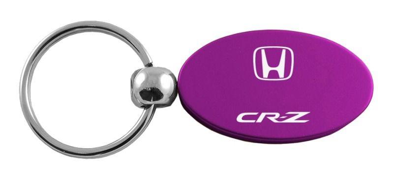 Honda crz purple oval metal keychain car ring tag key fob logo lanyard